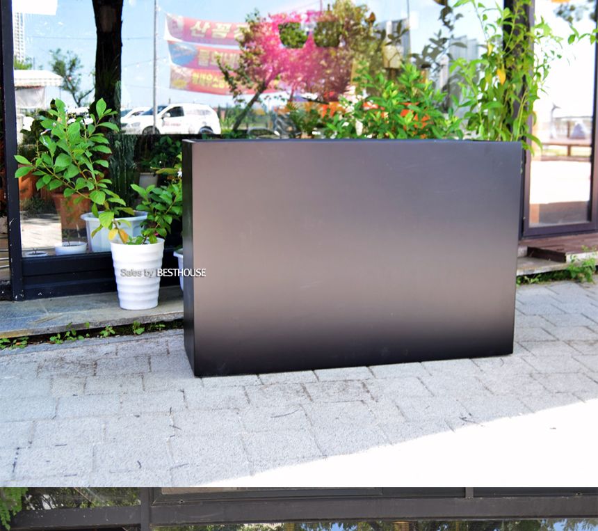 (무광 블랙 (물구멍타공)) 모던 FRP 초대형화분 옆이넓은 직사각 HP1036 107x30x62cm/화분/장식용화분/인테