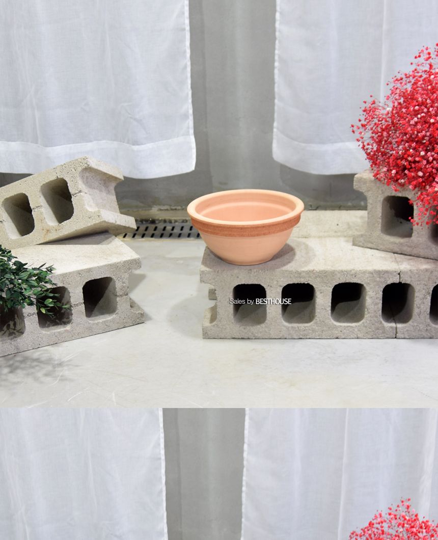 이탈리아 토분.반원 소보로그래피도 R23 23x11cm/화분/식물화분/꽃화분/장식용화분/인테리어화분/화분용기/