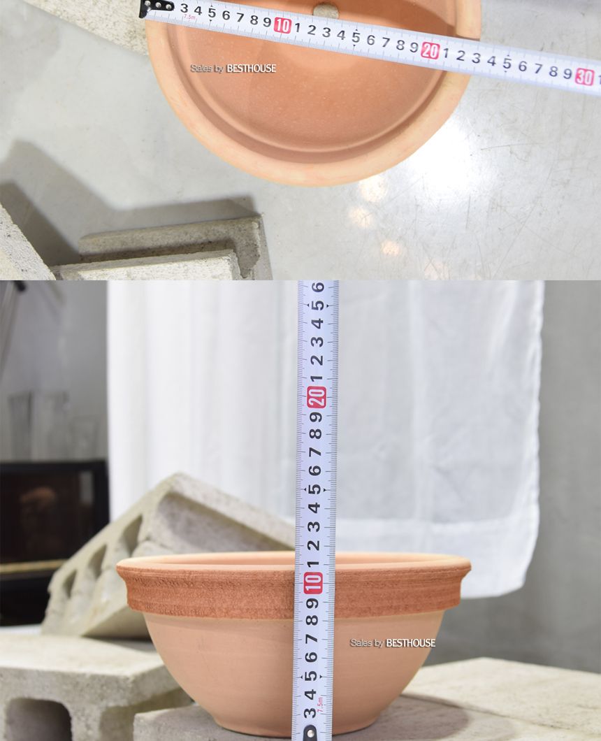 이탈리아 토분.반원 소보로그래피도 R23 23x11cm/화분/식물화분/꽃화분/장식용화분/인테리어화분/화분용기/