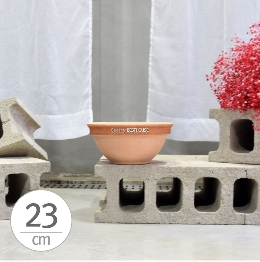 이탈리아 토분.반원 소보로그래피도 R23 23x11cm/화분/식물화분/꽃화분/장식용화분/인테리어화분/화분용기/