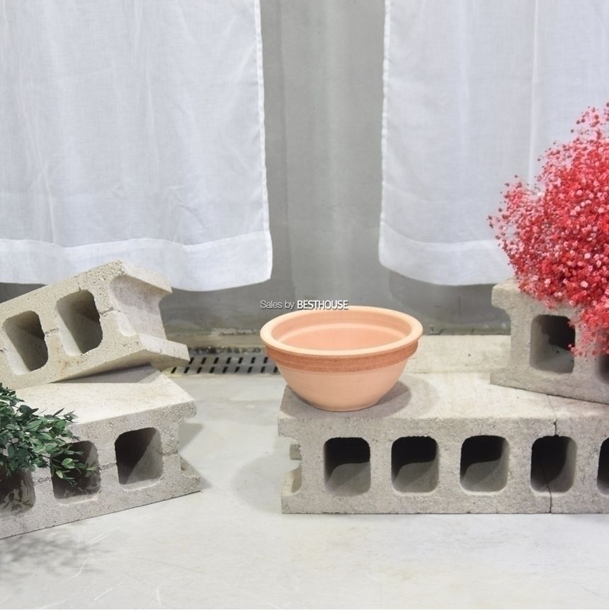 이탈리아 토분.반원 소보로그래피도 R23 23x11cm/화분/식물화분/꽃화분/장식용화분/인테리어화분/화분용기/