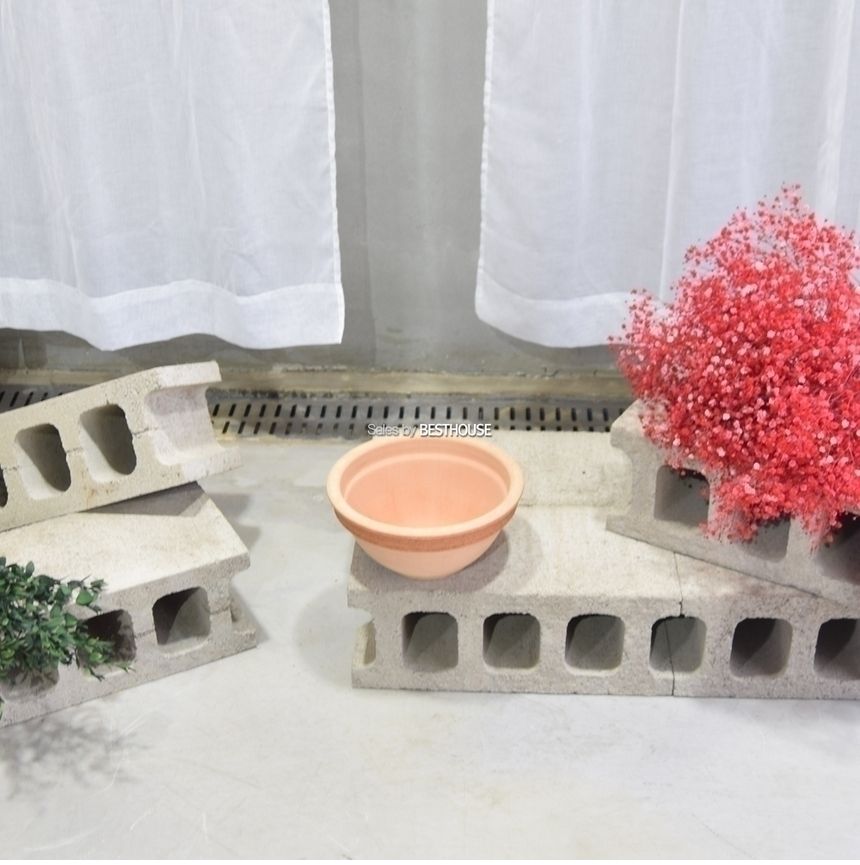 이탈리아 토분.반원 소보로그래피도 R23 23x11cm/화분/식물화분/꽃화분/장식용화분/인테리어화분/화분용기/