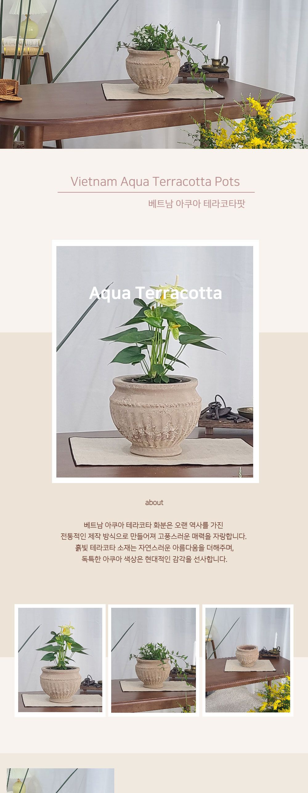 테라원 빈티지 아쿠아 토분 HN30406 14x18cm 펌킨/아쿠아화분/아쿠아테라코타화분/펌킨토분/디자인토분/인