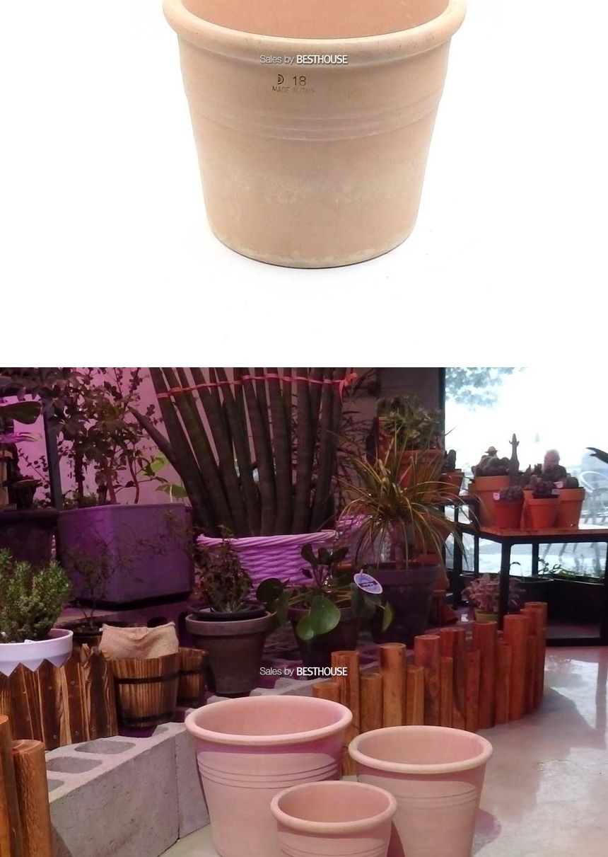 이탈리아 토분 실린더 아레나 베이지 E28 28x23cm/토분/이탈리아토분/장식화분/디자인화분/실내화분/식물화