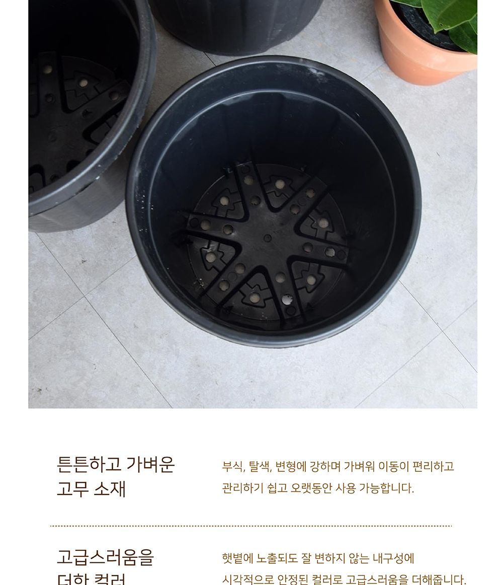 이탈리아 낮은 그레이트 포트화분 대형 고무 D20L/화분/정원용품/홈가드닝용품/가드닝화분/가정용화분/야외