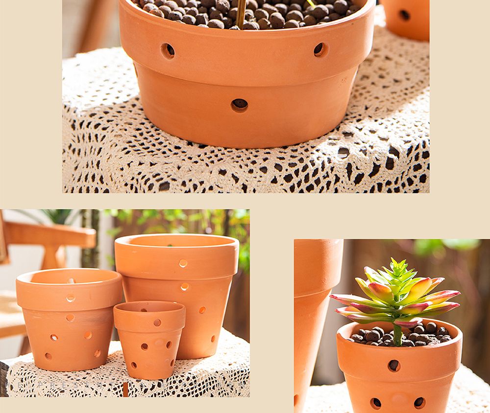 모던 브라운 타공 토분 타공 분재형 D16 16x8cm/화분/정원용품/홈가드닝용품/가드닝화분/가정용화분/야외용