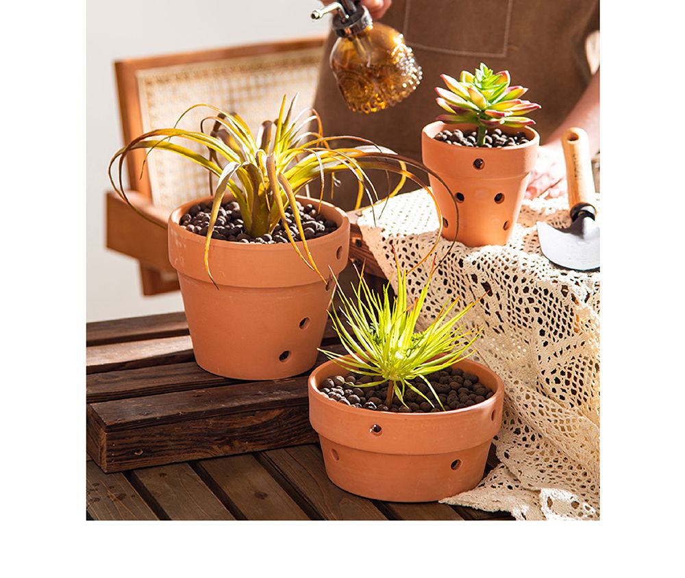 모던 브라운 타공 토분 타공 분재형 D16 16x8cm/화분/정원용품/홈가드닝용품/가드닝화분/가정용화분/야외용