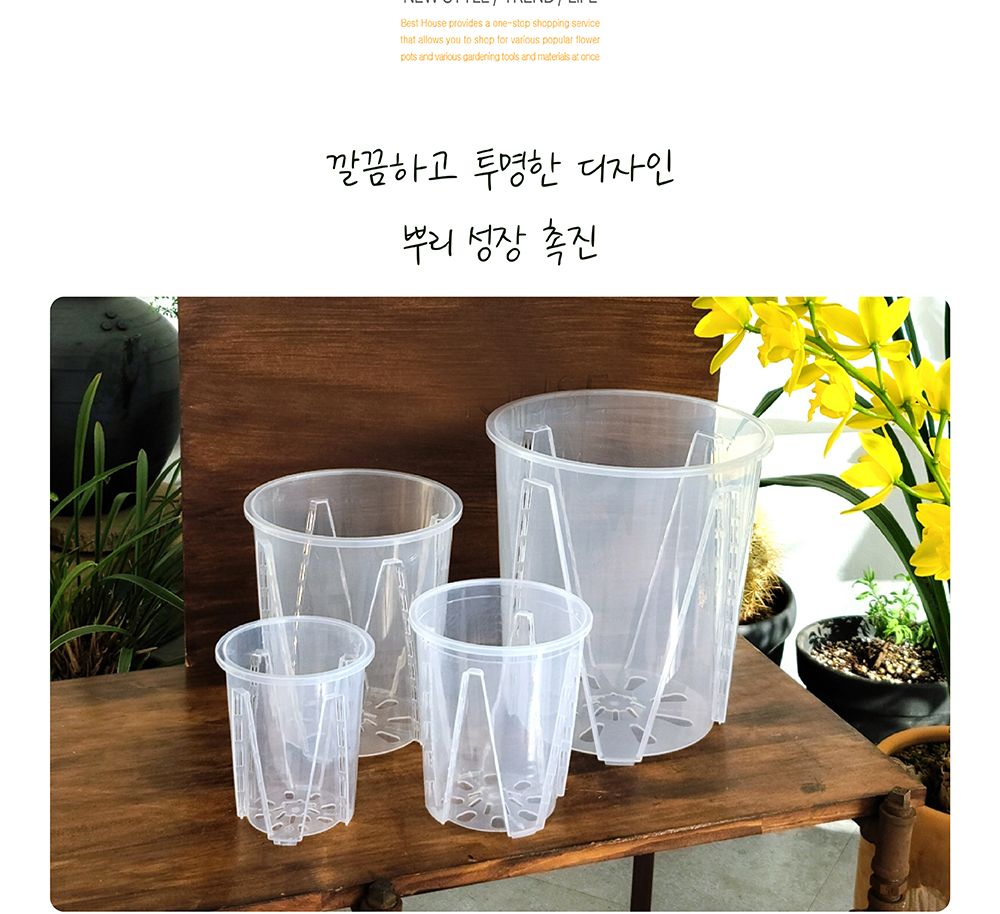 고투명 슬릿분 슬릿화분 삽목화분 24cm/화분/정원용품/홈가드닝용품/가드닝화분/가정용화분/야외용화분/대