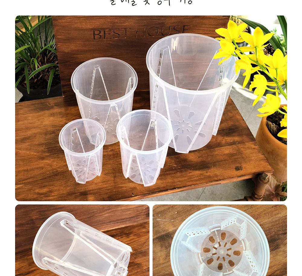 고투명 슬릿분 슬릿화분 삽목화분 24cm/화분/정원용품/홈가드닝용품/가드닝화분/가정용화분/야외용화분/대
