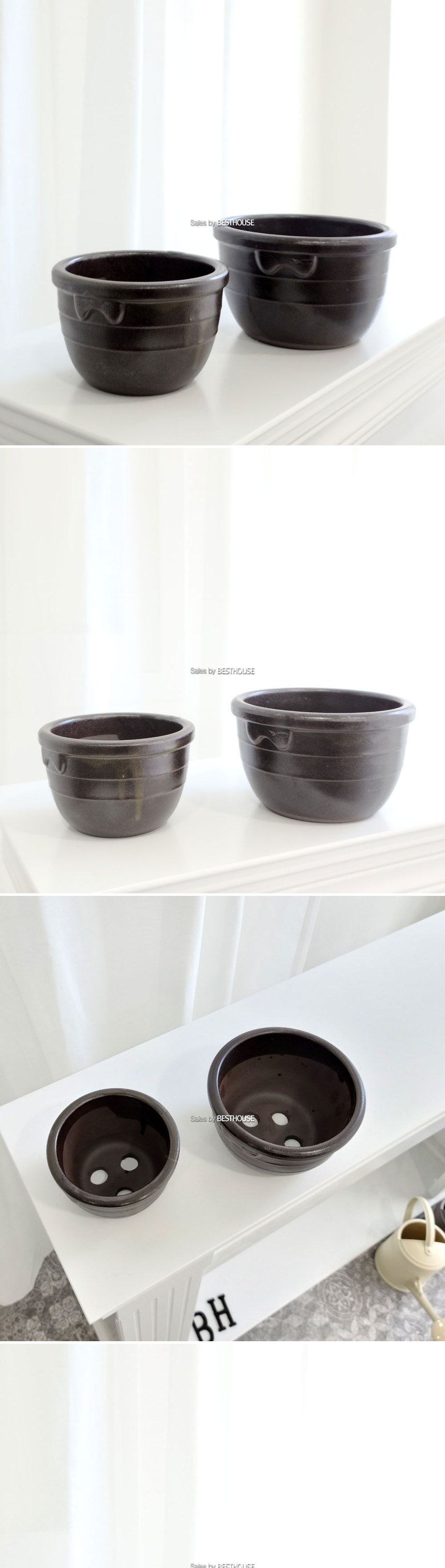 엔티크 옹기 시루화분 2호 16x9cm/화분/정원용품/홈가드닝용품/가드닝화분/가정용화분/야외용화분/대형화분