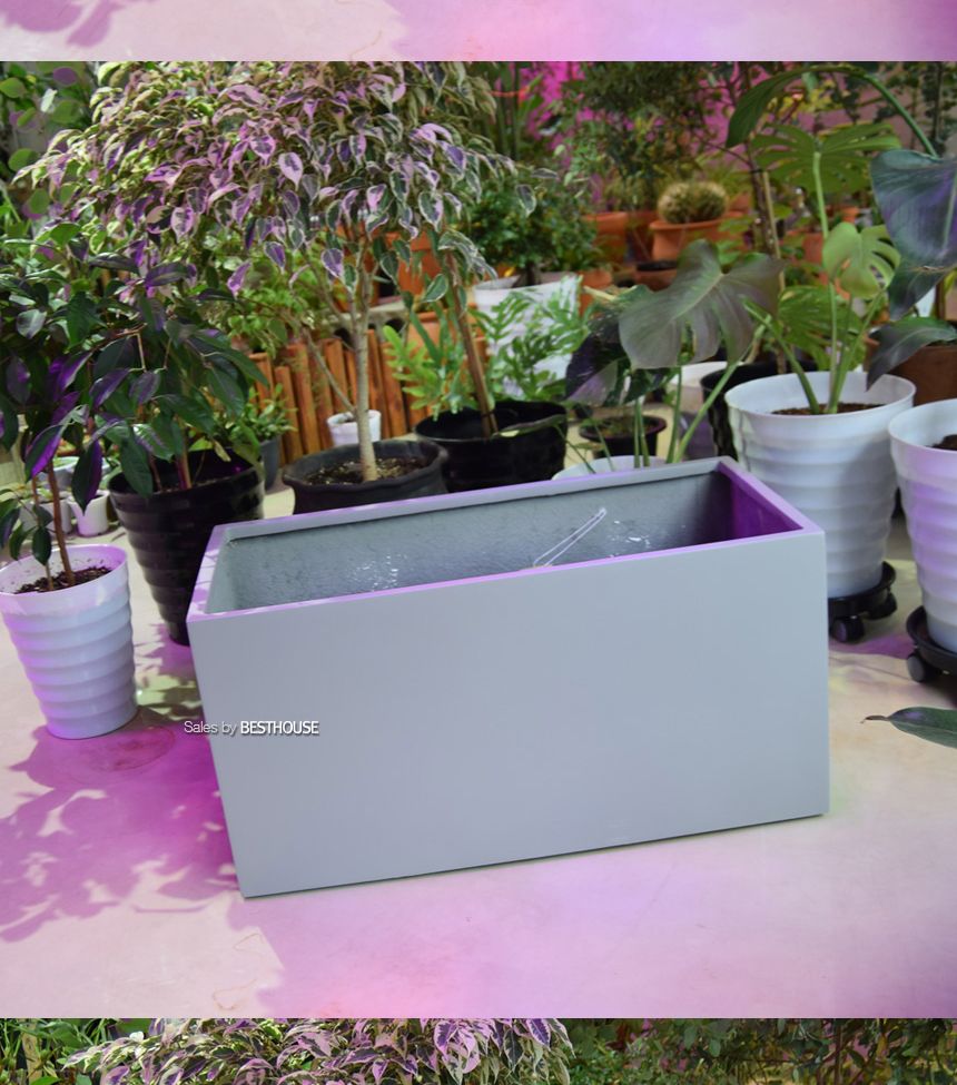 (물구멍X) 모던 초대형 화분 직사각 HP1259 D100 네추럴시멘트/화분/정원용품/홈가드닝용품/가드닝화분/가