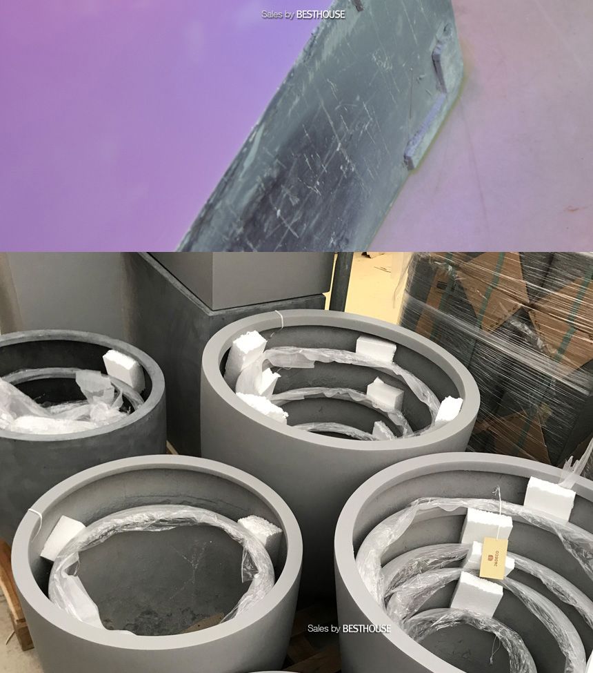 (물구멍X) 모던 초대형 화분 직사각 HP1259 D100 네추럴시멘트/화분/정원용품/홈가드닝용품/가드닝화분/가