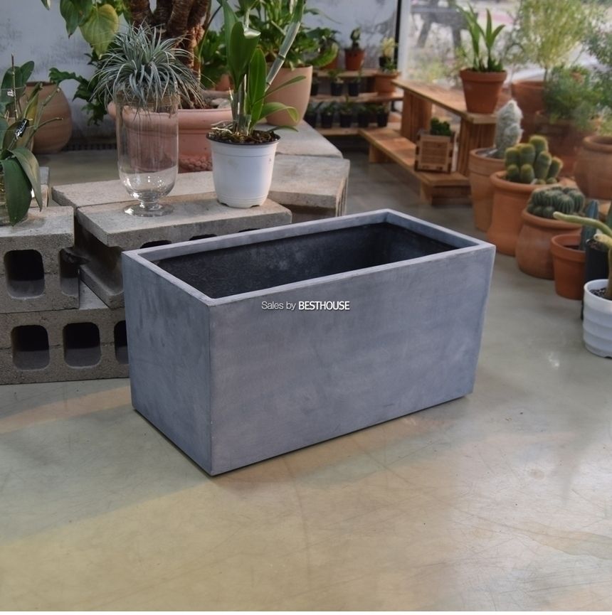 (물구멍X) 모던 초대형 화분 직사각 HP1259 D100 네추럴시멘트/화분/정원용품/홈가드닝용품/가드닝화분/가