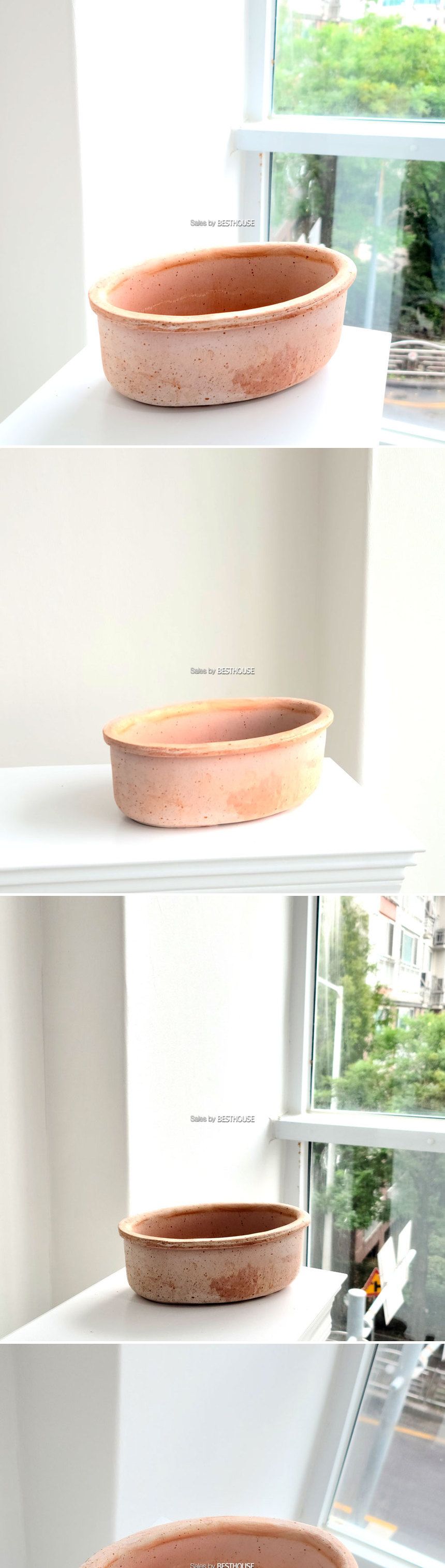 이탈리아 러스틱 수제 토분 타원분재 25x15x8cm/화분/장식용화분/인테리어화분/꽃화분/식물화분/수제토분/