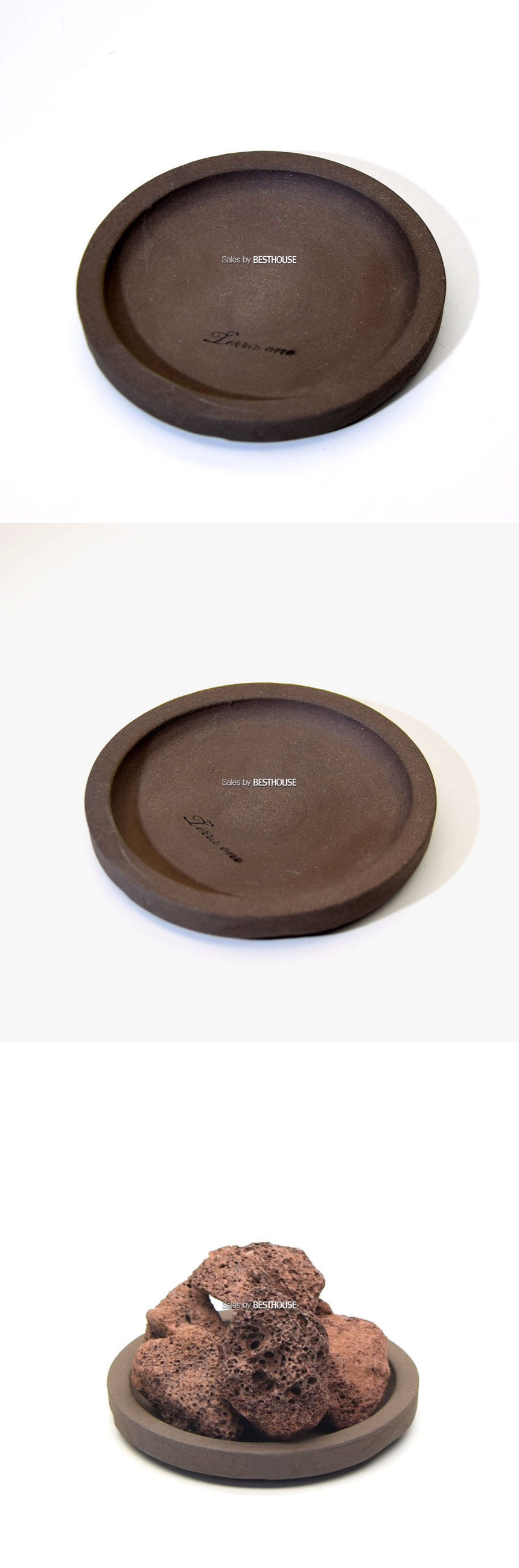 테라원 수제 토분 받침 R14 내경11cm 다크초코/화분받침/화분받침대/토분받침/토분받침대/흙화분받침대/내