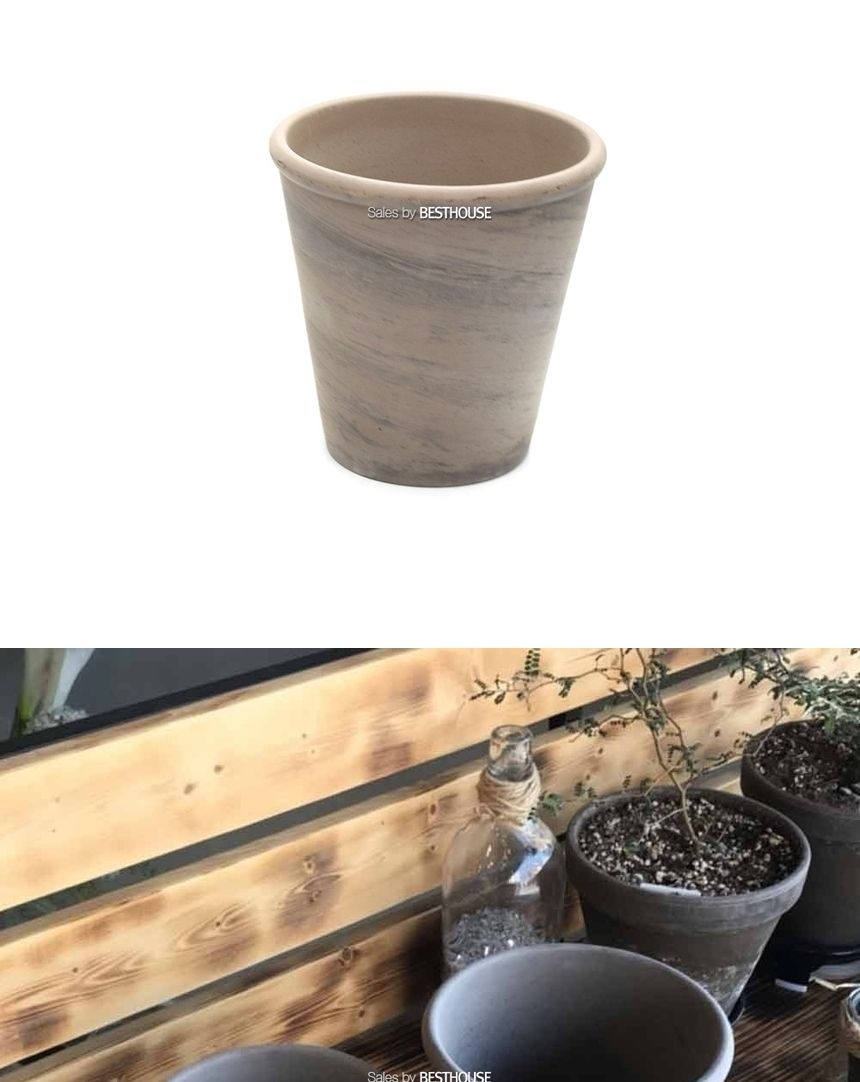 독일산 그레이 꼬깔 토분 화분 로즈분4호 18x20cm/화분/식물화분/꽃화분/장식용화분/인테리어화분/토분/식