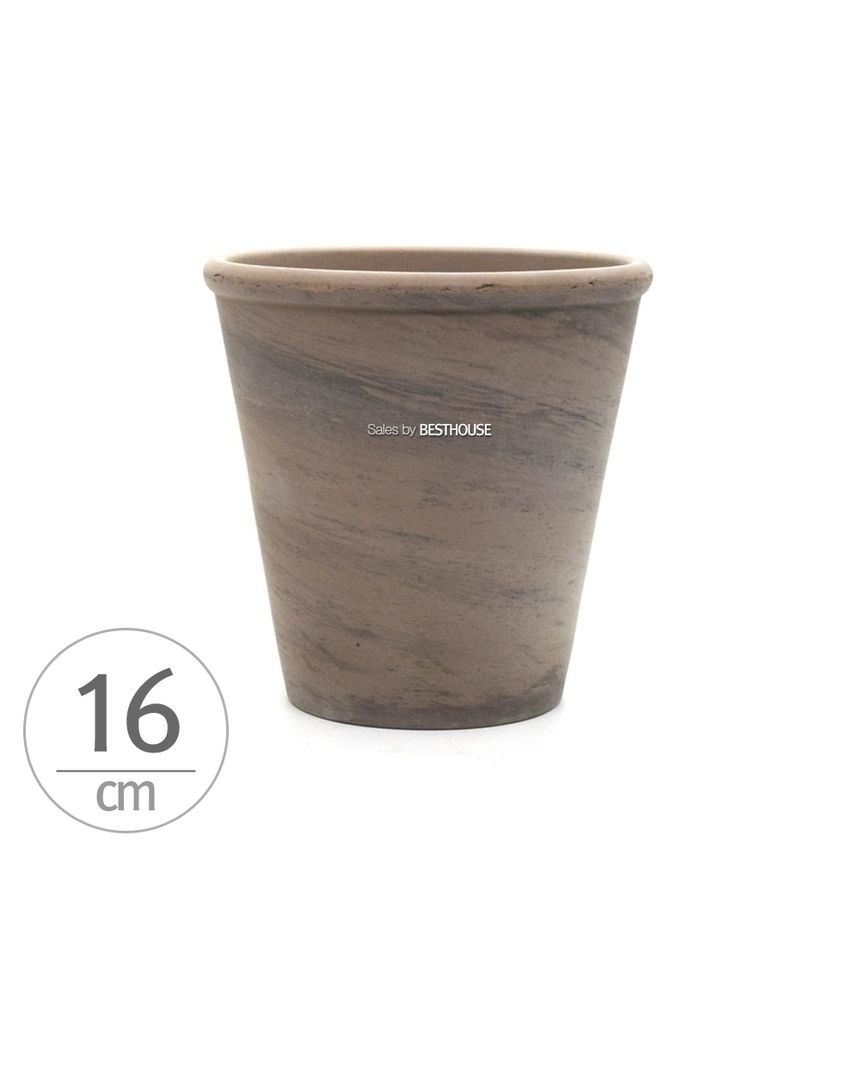 독일산 그레이 꼬깔 토분 화분 로즈분3호 16x16cm/화분/식물화분/꽃화분/장식용화분/인테리어화분/토분/식