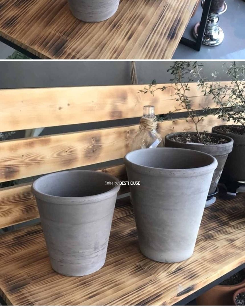 독일산 그레이 꼬깔 토분 화분 로즈분1호 12x13cm/화분/식물화분/꽃화분/장식용화분/인테리어화분/토분/식