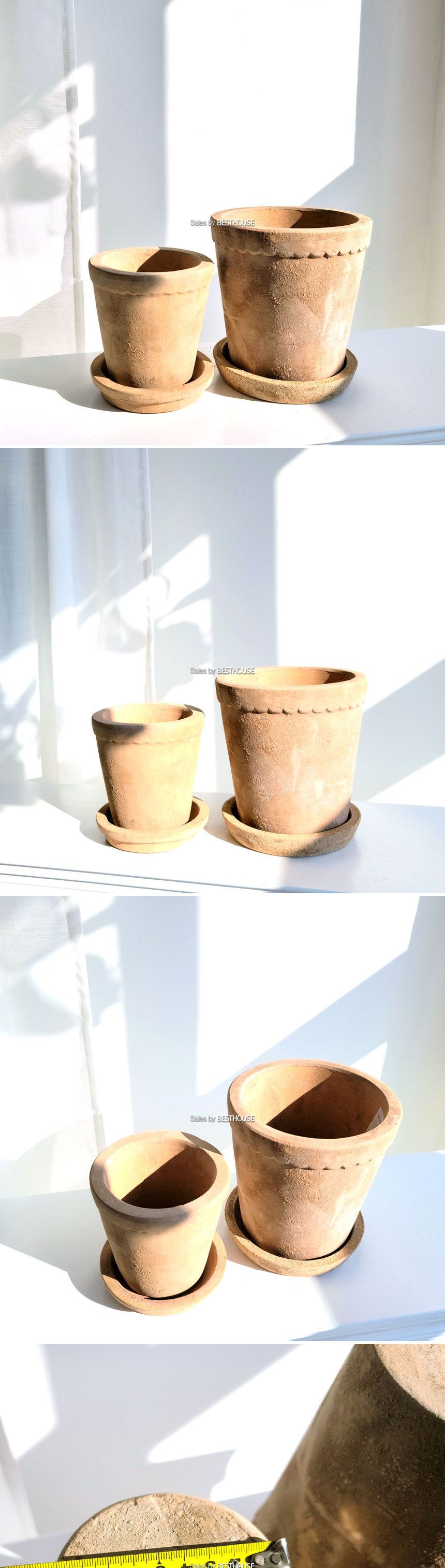 2개셋트 테라원 빈티지 아쿠아 토분 TC08 받침셋트/실내화분/정원화분/빈티지토분/소품화분/식물화분/장식