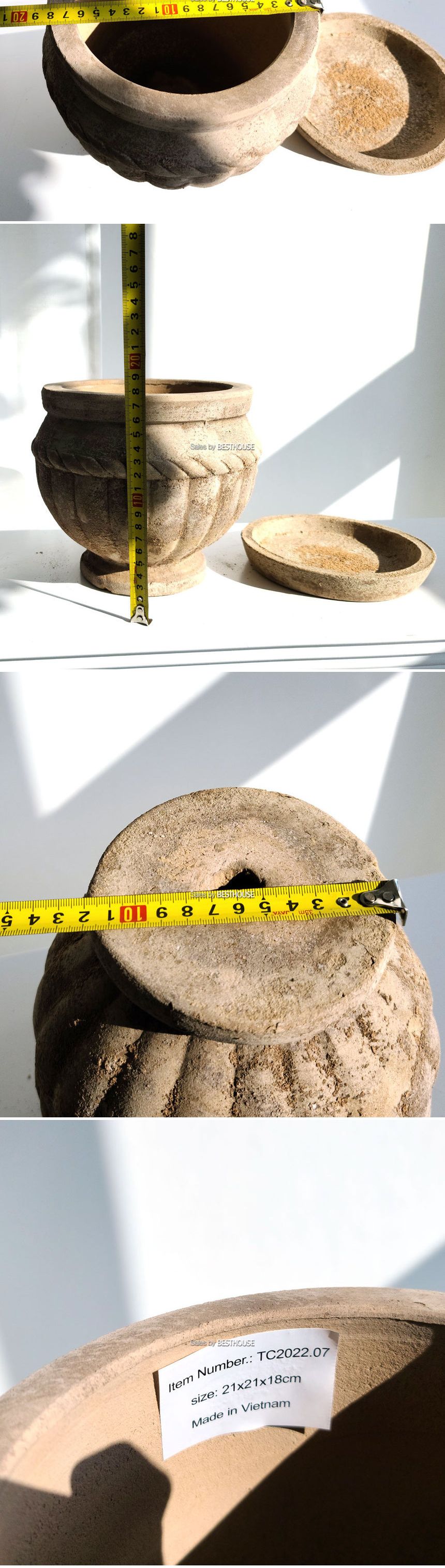 테라원 빈티지 아쿠아 토분 TC07 21x18cm 받침셋트/실내화분/정원화분/빈티지토분/소품화분/식물화분/장식