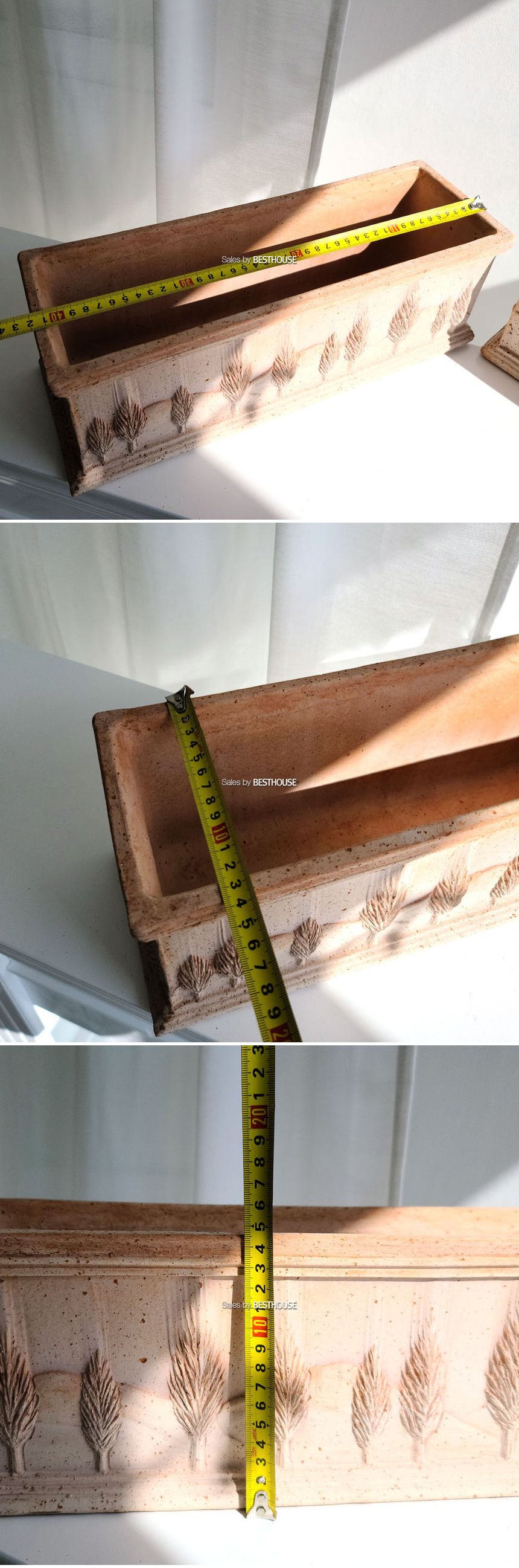 (42x14x15 CCI8842 트리) 이탈리아 수제 토분 직사각 xx42 42x14x15cm/북유럽스타일화분/북유럽화분/행복한