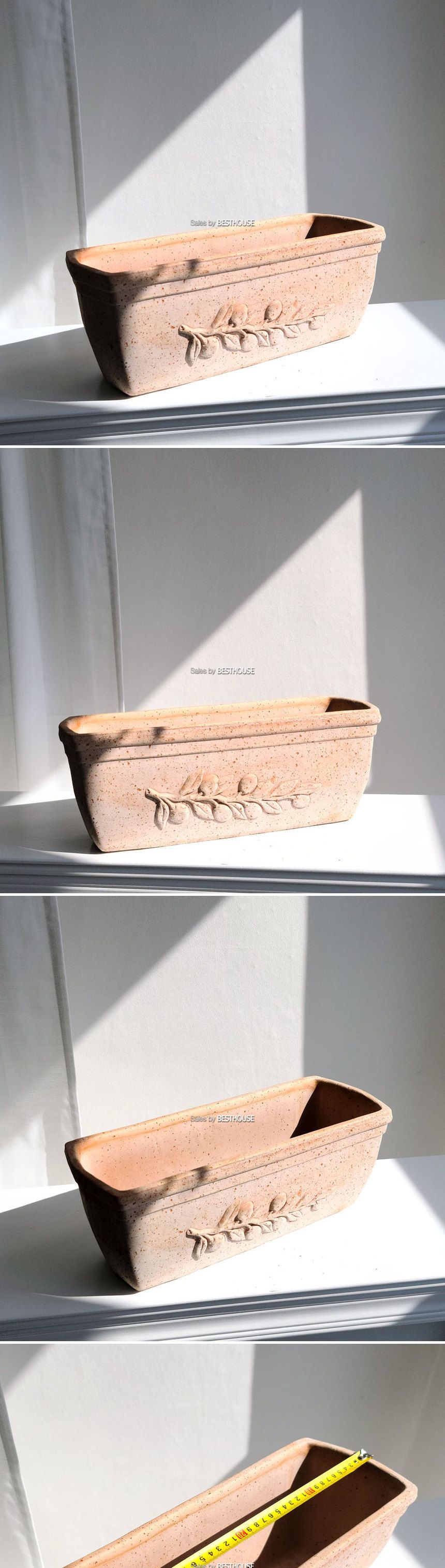 이탈리아 수제 토분 직사각 LL10040 40x14x14cm/토분/수제토분/장식화분/디자인화분/실내화분/식물화분/화