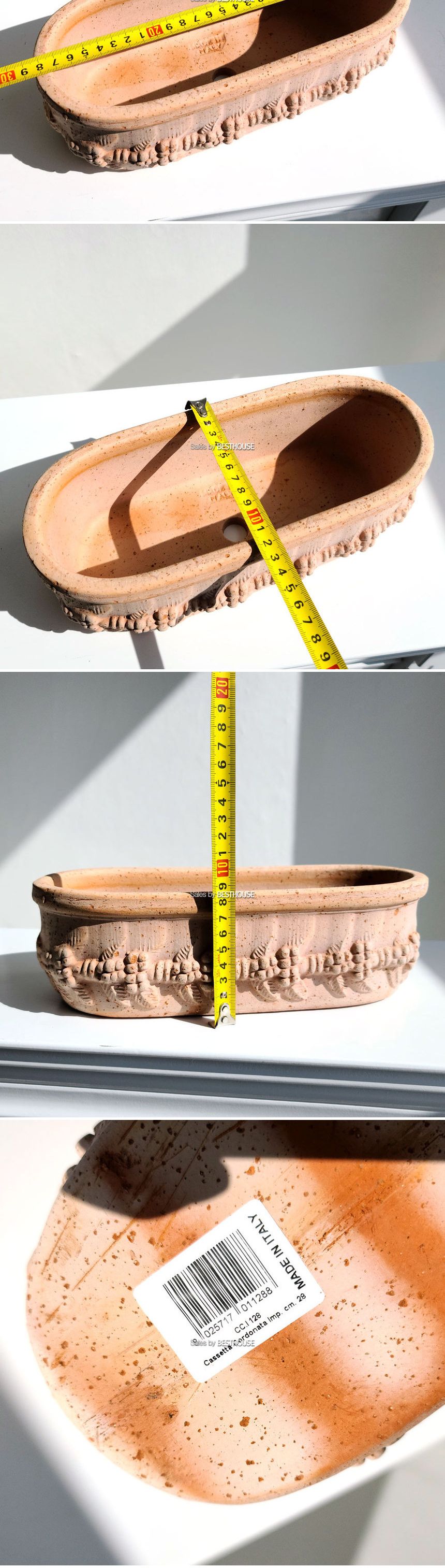 이탈리아 러스틱 수제 토분 타원 CCI128 28x12x8cm/북유럽스타일화분/북유럽풍화분/북유럽화분/봄/가을/여