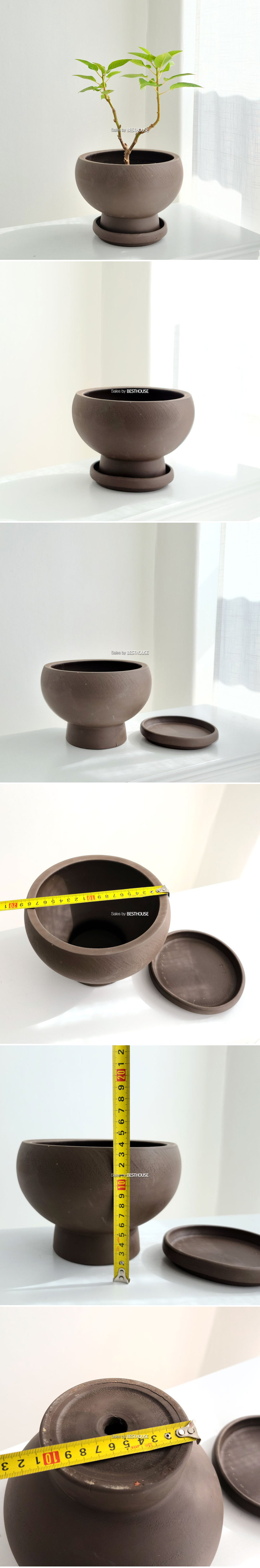 테라원 초코 콤포트 트로피 D19x14cm (받침셋트)/빈티지화분/베트남토분/국산토분/독일토분/빈티지토분/토