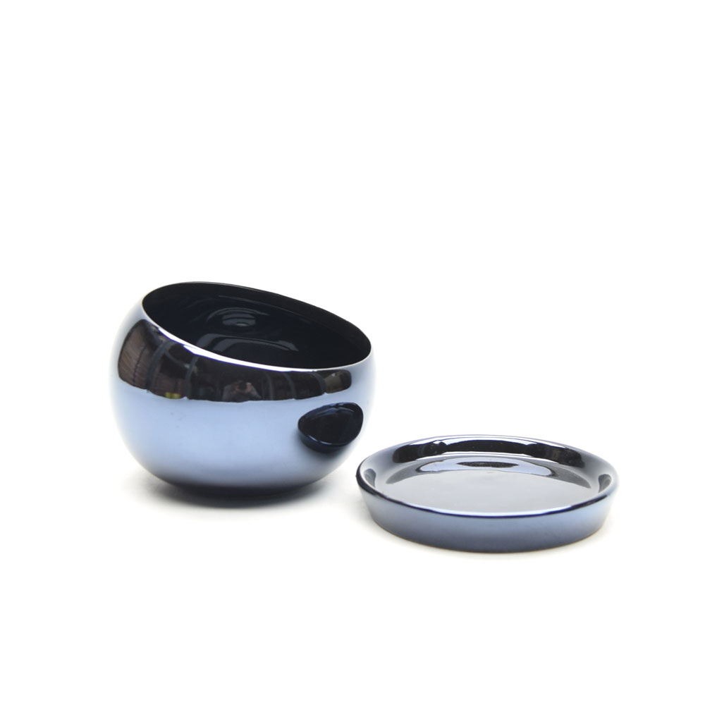 모던 도기 사선반원 화분 12x12cm 건메탈 블루/도기화분/사선반원화분/장식화분/디자인화분/실내화분/식물