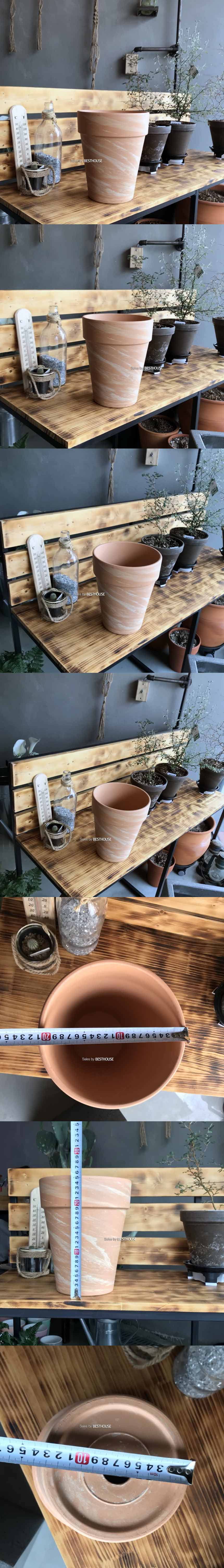 독일산 마블링 긴기본형 중 21x25cm 토분/토분/마블링토분/장식화분/디자인화분/실내화분/식물화분/화분/인