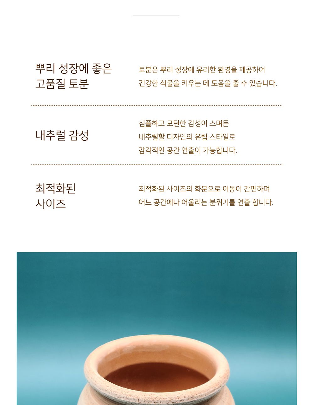 이탈리아 LS Rocco 수제 토분 단지형 16x12cm/빈티지화분/토기화분/인테리어화분/토분/사무실화분/분재화분