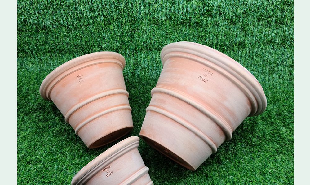 이탈리아 LS Rocco 수제 토분 더블링 20x16cm/빈티지화분/토기화분/인테리어화분/토분/사무실화분/분재화분