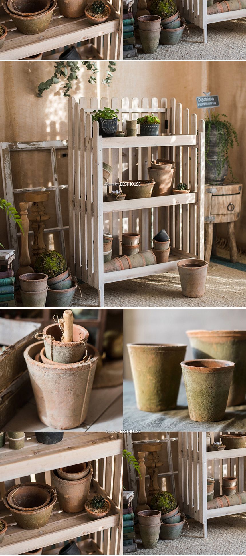 2개셋트 빈티지 세라믹 화분 표준형 D10 D13/화분/흙화분/토분/예쁜화분/디자인화분/인테리어화분/인테리어