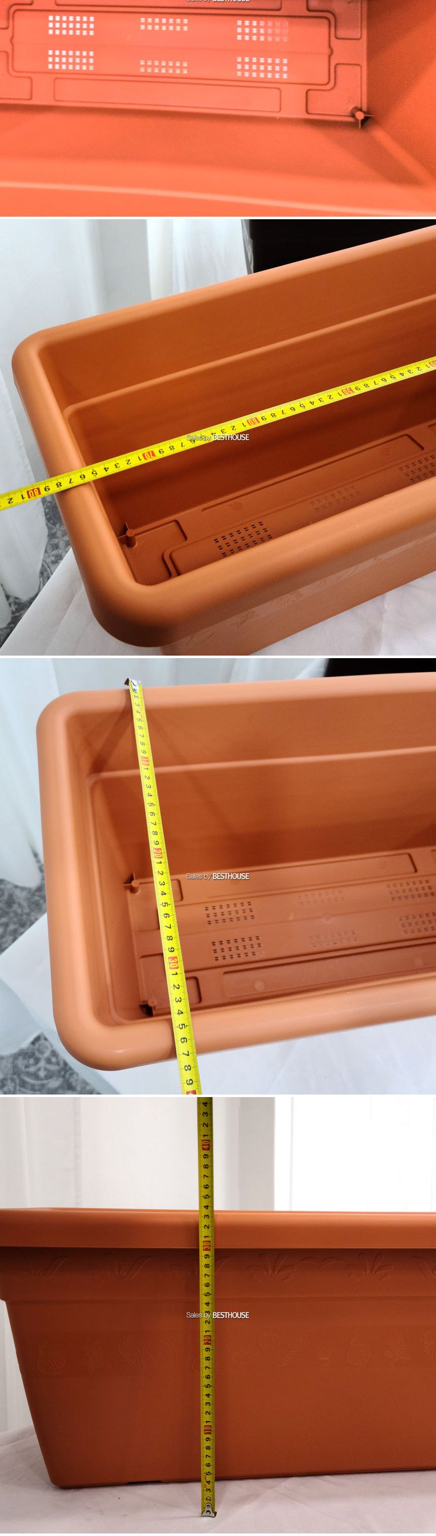 (진갈색(밤색)) 베란다 플라스틱 화분 가든2호 78x37cm/화분/깔끔한화분/심플화분/플라스틱화분/네모화분/