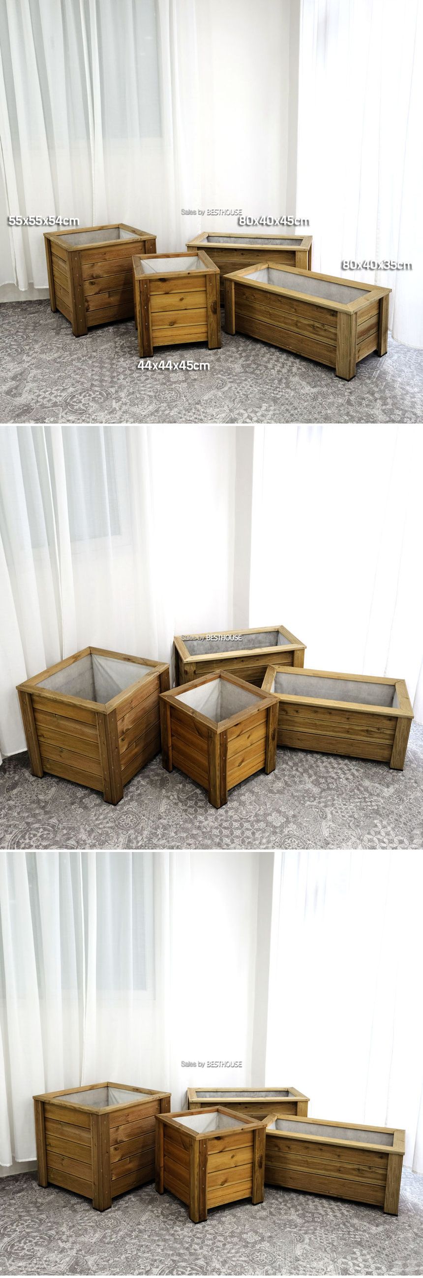 방부목 화분 도로화분 55x55x54cm/도로화분/야외화분/옥상텃밭/텃밭화분/대형화분/베란다화분/나무화분/사