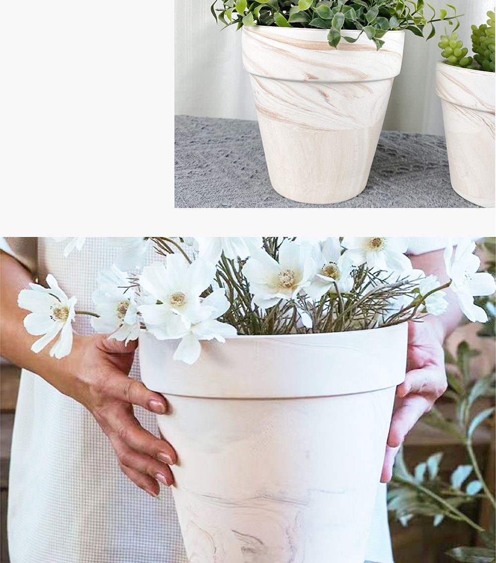 베하몰 화이트마블링 표준형 토분 16x13cm/빈티지화분/토분/빈티지토분/토기화분/인테리어화분/반려식물/꽃