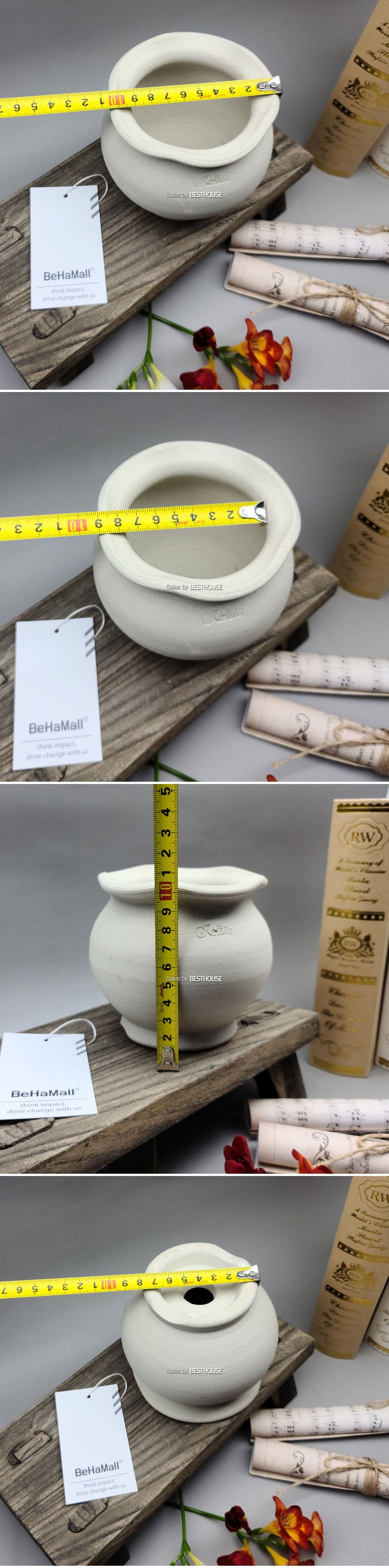 베하몰 수제토분 칼리스타 K01 웨이브허니자 10x10cm/빈티지화분/토분/빈티지토분/토기화분/인테리어화분/