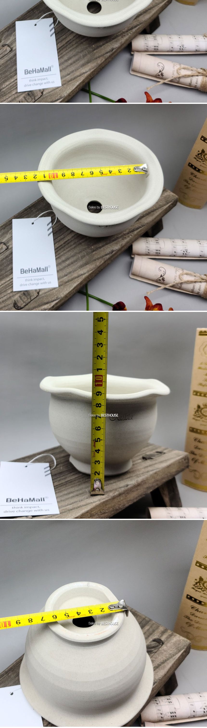 베하몰 수제토분 칼리스타 K02 웨이브볼 13x9cm/빈티지화분/토분/빈티지토분/토기화분/인테리어화분/반려식