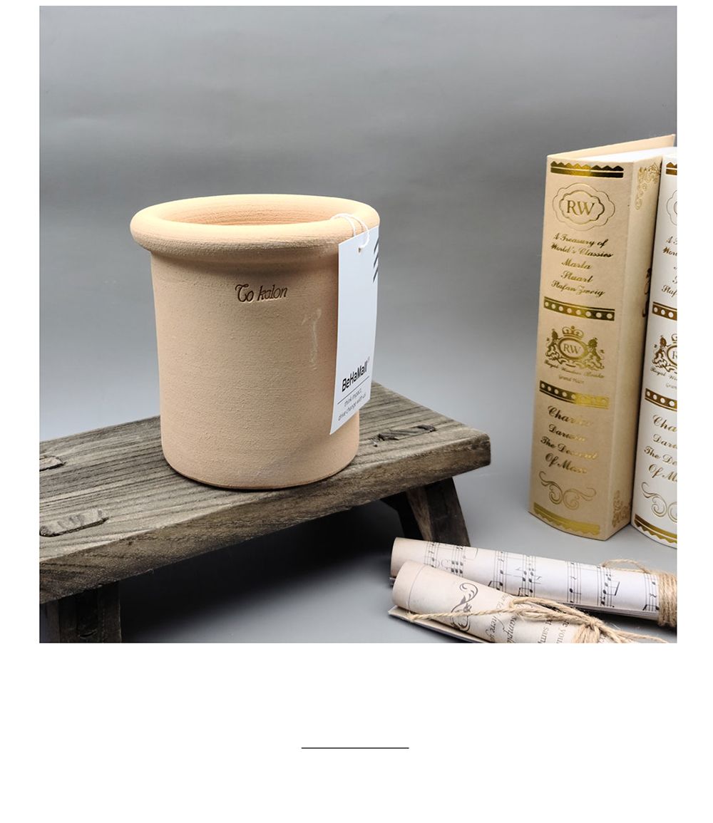 베하몰 수제토분 더칼론 T06 플랫실린더 13x13cm/빈티지화분/토분/빈티지토분/토기화분/인테리어화분/반려