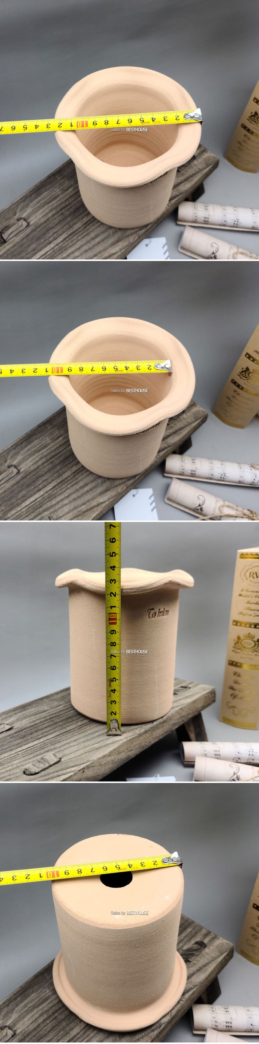 베하몰 수제토분 더칼론 T05 웨이브실린더 13x13cm/빈티지화분/토분/빈티지토분/토기화분/인테리어화분/반