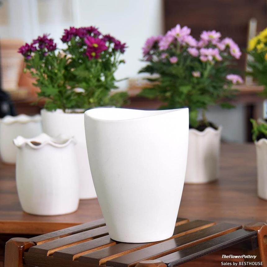 더플라워포터리 고강도 퓨어화이트 토분 표준형 8x8cm/화분/꽃화분/식물화분/플라워화분/꽃집화분/분배화분