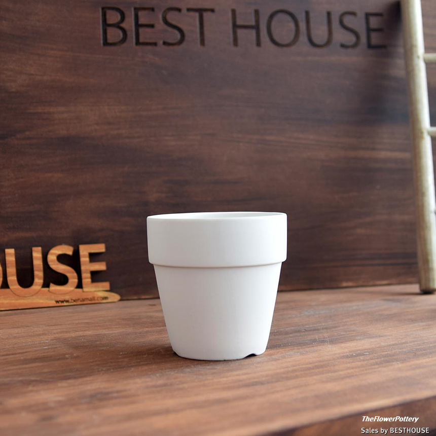 더플라워포터리 고강도 퓨어화이트 토분 표준형 8x8cm/화분/꽃화분/식물화분/플라워화분/꽃집화분/분배화분