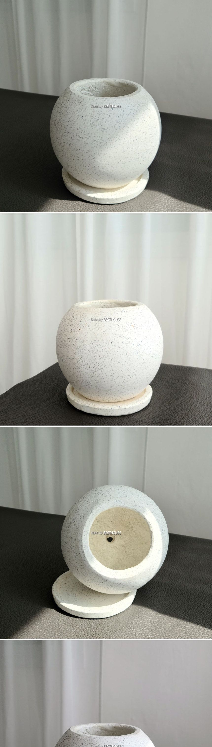 모던 시멘트 테라조 화분 12x17cm 미니 루나 볼/화분/꽃화분/식물화분/플라워화분/꽃집화분/분배화분/인테