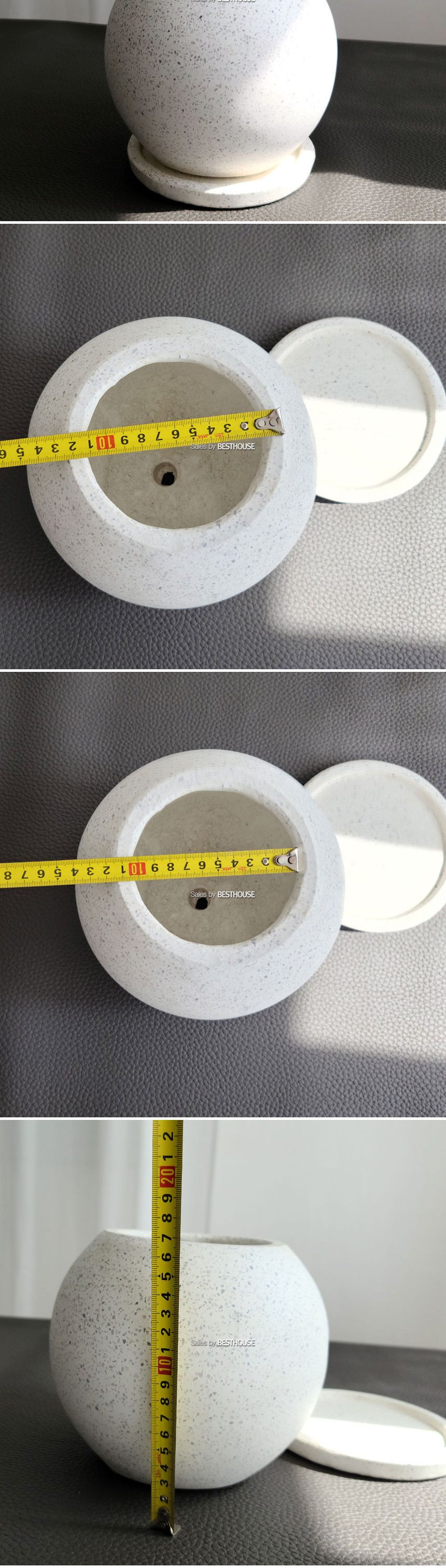 모던 시멘트 테라조 화분 12x17cm 미니 루나 볼/화분/꽃화분/식물화분/플라워화분/꽃집화분/분배화분/인테