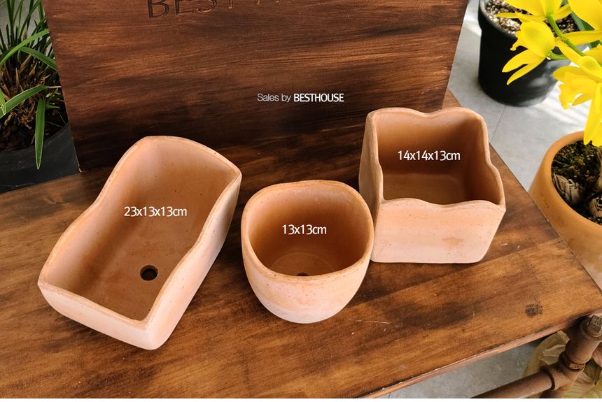 이탈리아 명품 수제토분웨이브 D13 정사각/화분/깔끔한화분/심플화분/화분인테리어/화분선물/빈티지화분/식