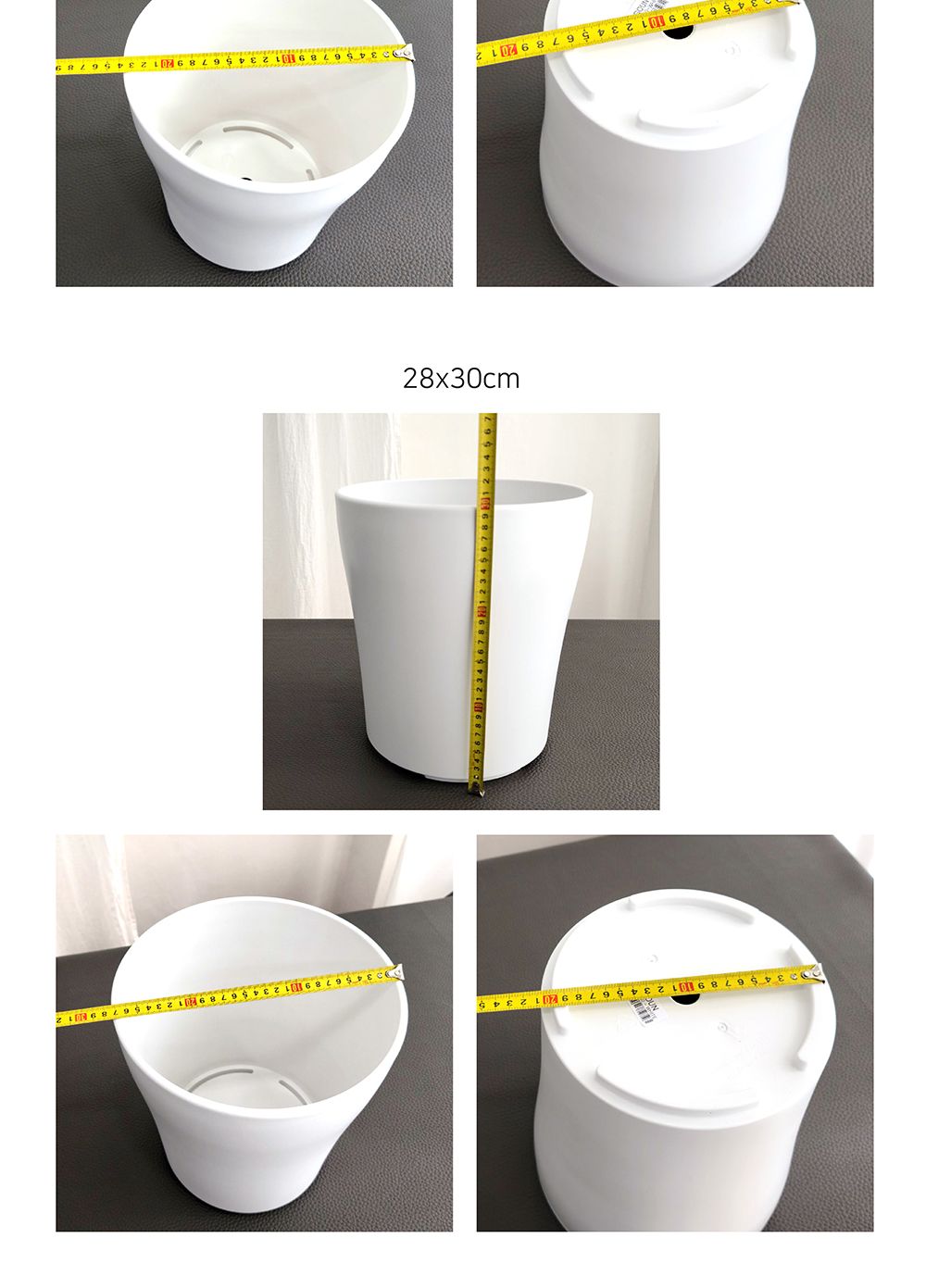 고강도 플라스틱 원통형 화분 24x26cm 화이트/화분/가벼운화분/플라스틱화분/꽃화분/식물화분/플라워화분/