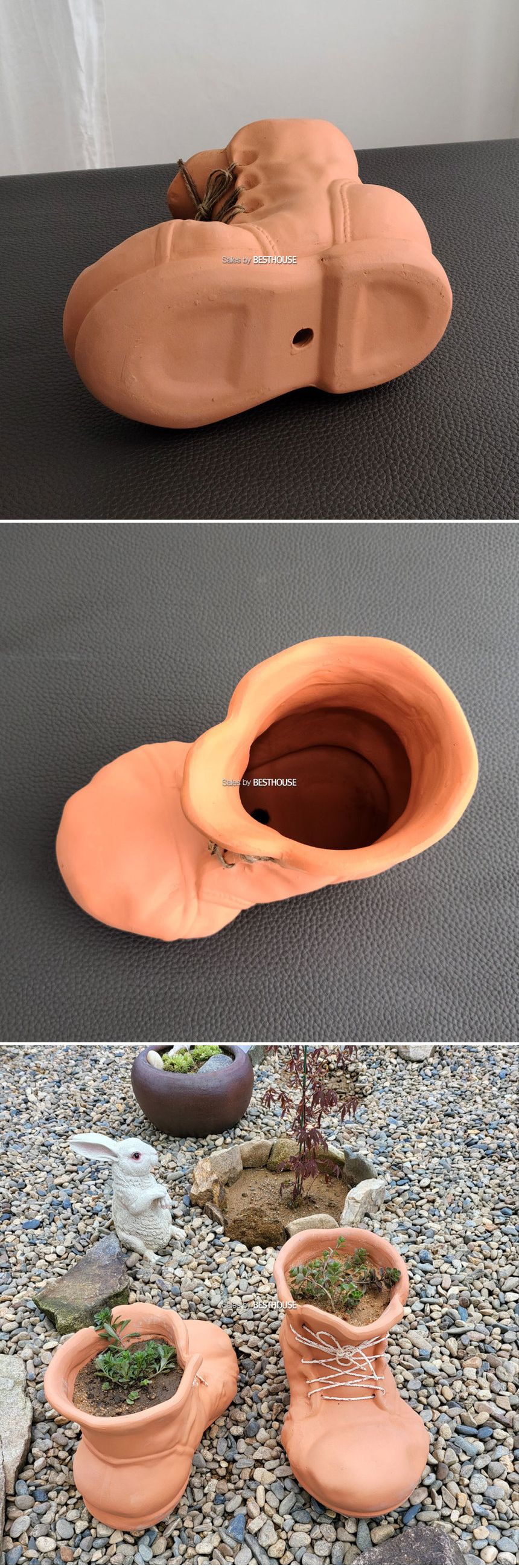 인테리어 신발 토분 화분 워커 부츠 대 17x26cm/화분/토분/빈티지화분/빈티지토분/식물화분/꽃화분/모정화