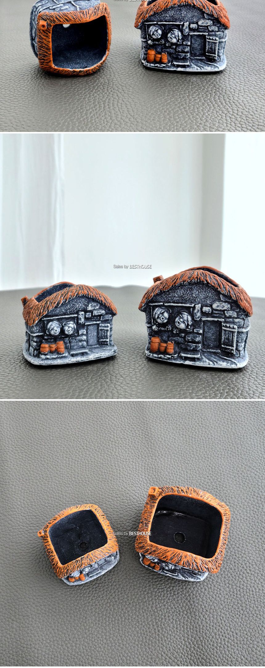 모던 수지 마블 다육이 화분 초가집 소 8x7x7cm/미니화분/작은화분/다육이화분/인테리어화분/허브화분/꽃화