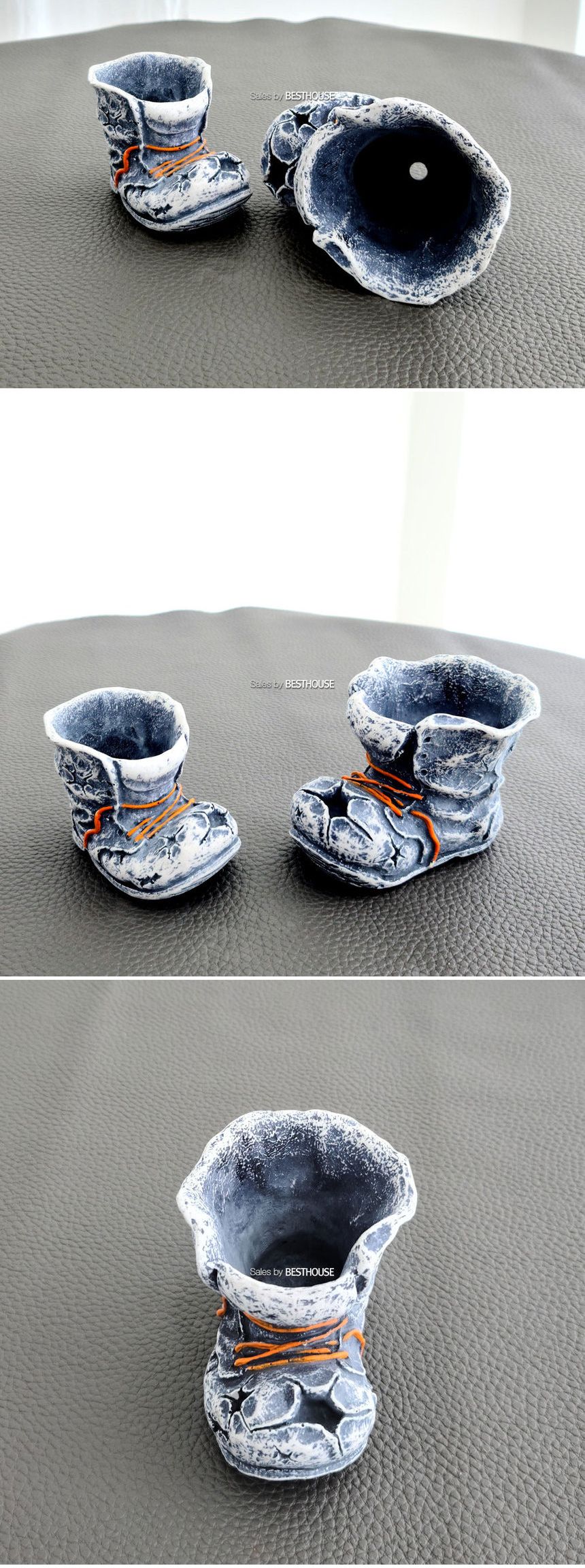 모던 수지 마블 다육이 화분 워커 신발 대 10x10cm/미니화분/작은화분/다육이화분/인테리어화분/허브화분/