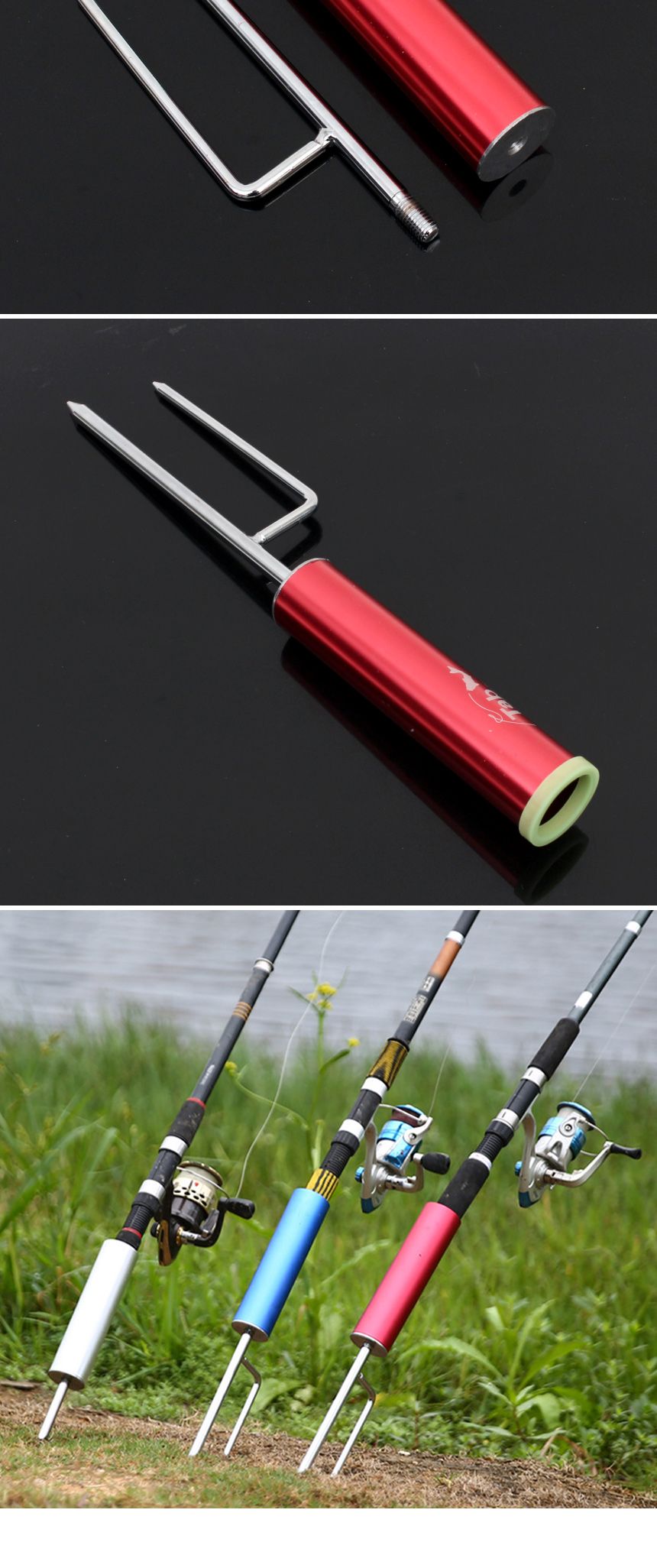 싸파 낚시대 땅꽂이 홀더 레드 휴대용 낚시대거치대/낚시꽂이/낚시용꽂이/낚시대꽂이/낚싯대꽂이/땅꽂이/낚